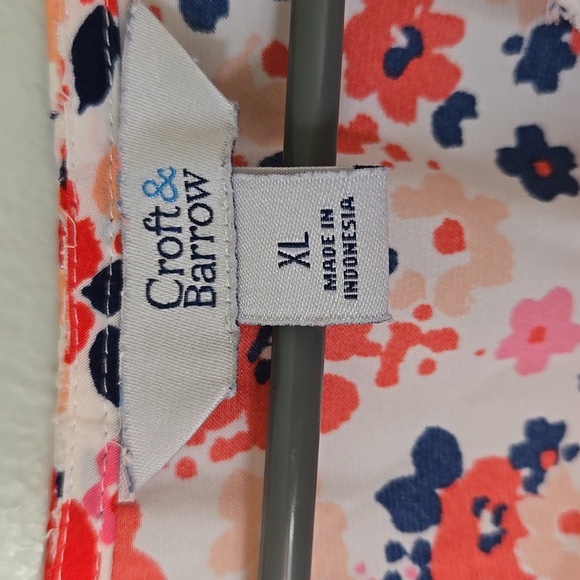 Croft & Barrow Red Floral Long Sleeve Top Size XL - Picture 7 of 9